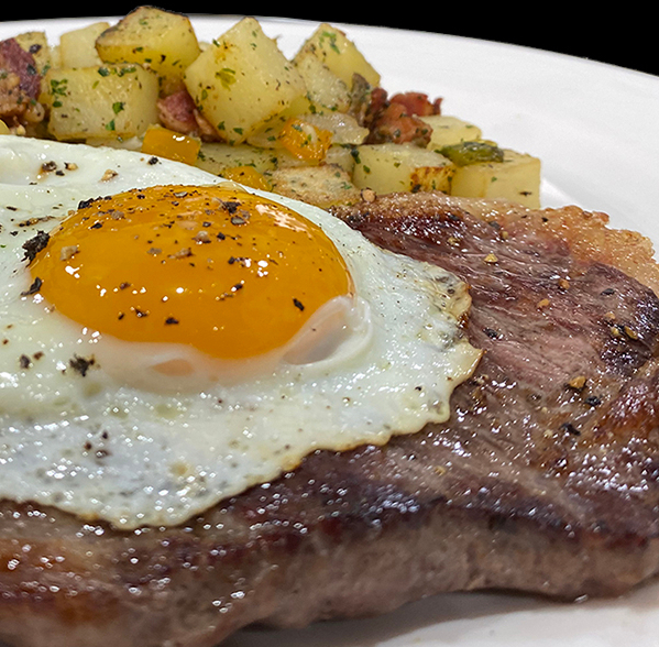 steak and egg
